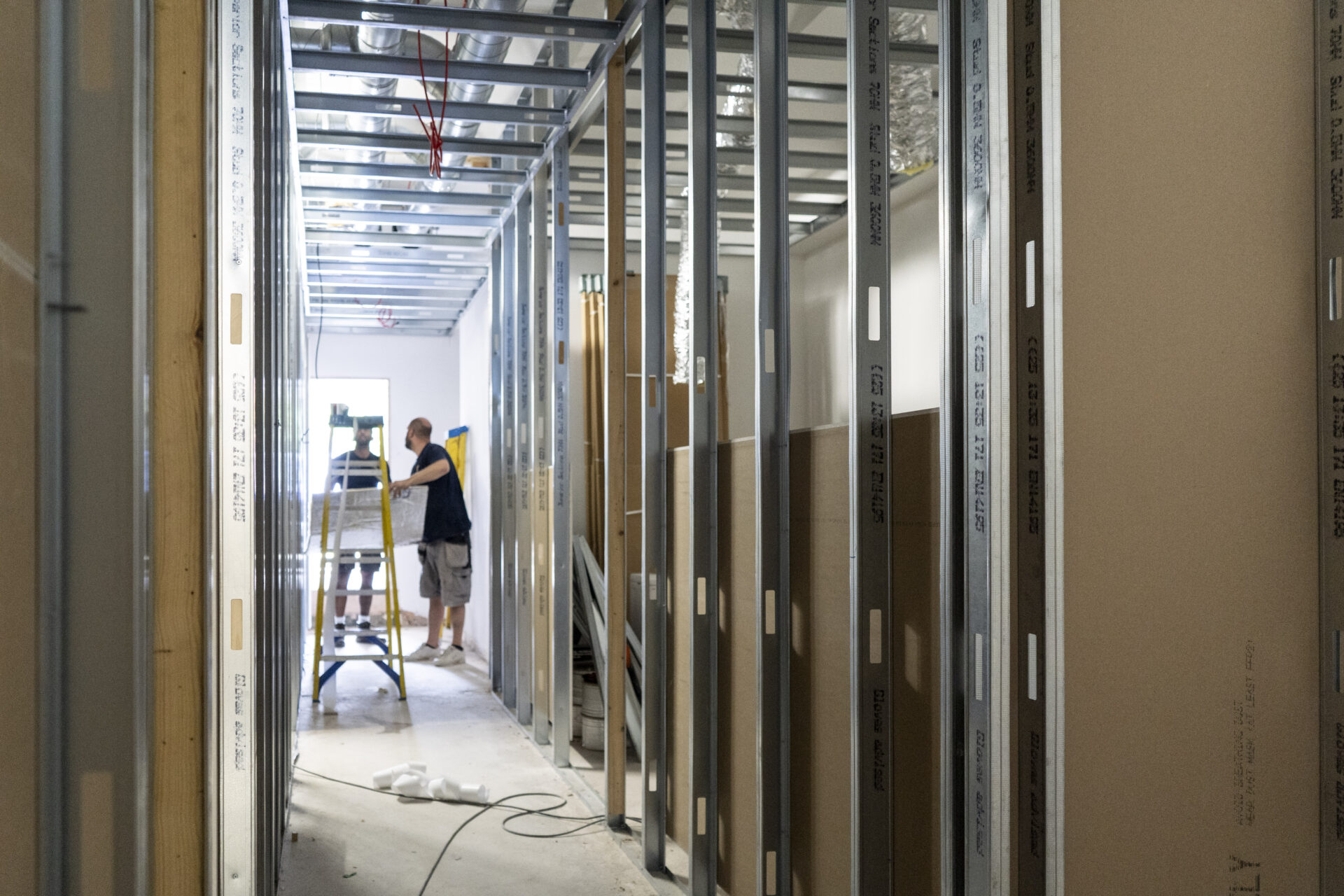 FRAMING IN PROGRESS | The steel structure defines future wellness spaces at Hot & Cold.